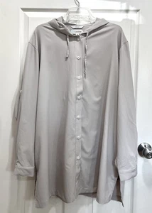 COOLIBAR Mujer 3X Camisa de Playa Iztapa Abotonada Con Capucha Ventilada UPF Beige - Imagen 1 de 8