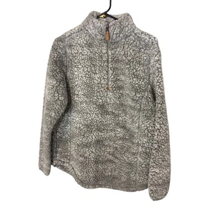 Simply Southern Medium Nomadic Fisherman Grey Quarter Zip Sherpa - Picture 1 of 5