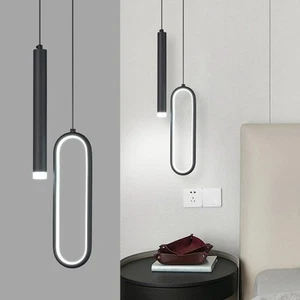 Modern Pendant Lights Black LED Pendant Light Kitchen Island Pendant Hanging ... - Picture 1 of 8