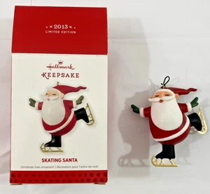 Hallmark Ice Skating Santa Christmas Ornament w/Box 2013 - Picture 1 of 5