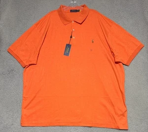 NUOVO Polo Ralph Lauren arancione polo uomo grande e alto 4XB 4TG carne pony - Foto 1 di 8
