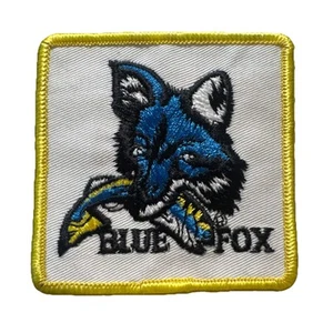 80S VINTAGE BLUE FOX LURES FISHING FISHERMAN APPAREL BASS TROUT PATCH CREST 3” - Picture 1 of 2