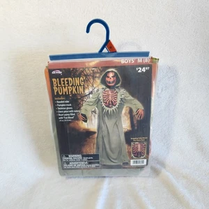 Bleeding Pumpkin Halloween Costume Boys Size Medium 8 Complete Scary New - Picture 1 of 8