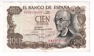 ESPAÑA 100 pesetas 17 noviembre 1970 FALLA - serie especial 9B - Imagen 1 de 2