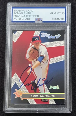 2001 TOM GLAVINE Signed Topps Stars Card-METS-ATLANTA BRAVES-PSA 10 Auto - Image 1 of 4