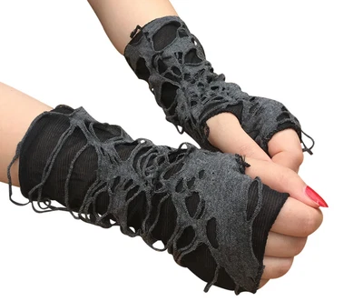 New Black Fingerless Gothic Gloves Fingerless  Arm Warmers Gloves Punk - Image 1 of 4