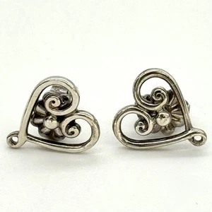 Tiffany & Co. Paloma Picasso Sterling Silver Venezia Goldoni Heart Earrings - Foto 1 di 7