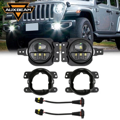 For Jeep Wrangler JL 2019 2020-2022 Pair Front Bumper LED Fog Lights Assembly - Image 1 of 4