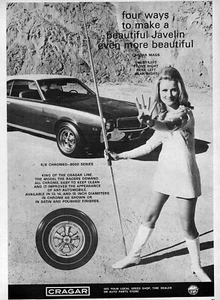 1968 AMC Javelin SST Original Cragar Wheels Ad with Model - Picture 1 of 1