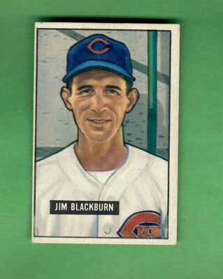 1951 BOWMAN #287 JIM BLACKBURN - CINCINNATI REDS - EX - Image 1 of 2
