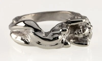 Argento Sterling Erotico Nude Donna Scolpito Fedina Misura 10 - Immagine 1 di 4