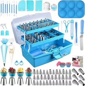 Professional Cake Decorating Tools Supplies Baking 236 Accessories with Storage - Picture 1 of 7