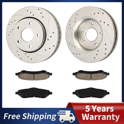 Pastilha de freio rotores dianteiros perfurados para Chrysler Town & Country Dodge Journey Ram C/V - Imagem 1 de 4