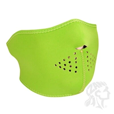 Máscara facial de medio neopreno verde lima de neón de alta visibilidad para motociclista construcción caza Foto 1 de 2
