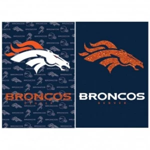 *OPEN FLAG* NFL Denver Broncos 14S3809BL SUEDE GLITTER Garden Flag 12.5” x 18" - Picture 1 of 1
