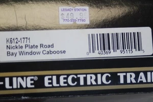 K-Line K612-1771 Spur O Nickel Platte Road Bay Window Caboose #425 LN/Box (R-69) - Bild 1 von 7