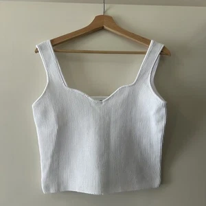 Cotton On Womens White Crop Singlet - Size 18 - Tank Top - Shirt Great Condition - Picture 1 of 7