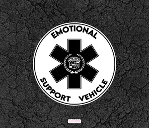 Cadillac Emotional Support Vehicle - Cadillac Car Sticker For Window, Bumper... - Picture 1 of 3