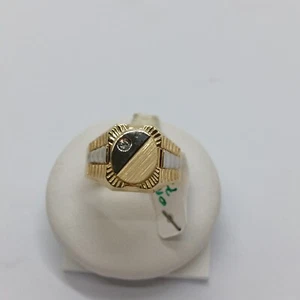 ANELLO DA UOMO CON CRISTALLO IN ORO GIALLO E BIANCO 18KT 6 GR. N.25 (7501) - Foto 1 di 13