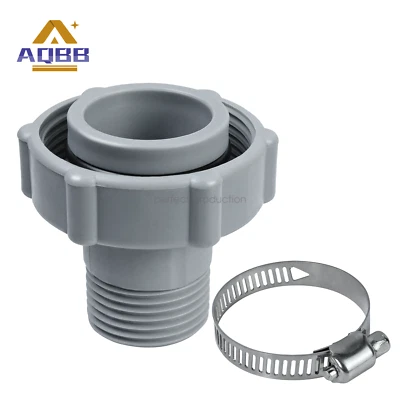 Swimming Drain Fitting Connects Fits Coleman Pools with SS Hose Clamp ID1.5-inch - Image 1 of 4