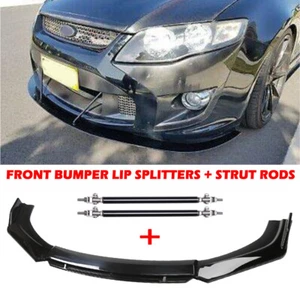 For Ford Falcon FG BA BF Matte Black Front Bumper Lip 2 Layer + Strut Rods Bar - Picture 1 of 12