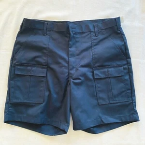 Pantalones Cortos de Carga para Hombres Bolsillos Frente Plano Exterior Militar Deporte Utilitario Azul Marino XL 40 - Imagen 1 de 3
