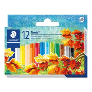 Noris Club Oil Pastels Smooth Surfaces High Break Resistant Non toxic Box of 12 - Picture 1 of 1