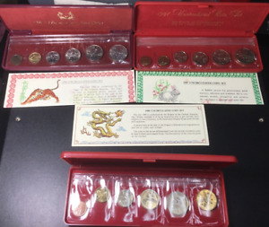 SINGAPORE Uncirculated Mint Sets 1986 1987 1988 YEAR OF DRAGON, RABBIT & TIGER