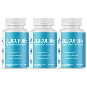 Glucopure Blood Sugar Support for Weight Loss & Heart Health - 3 Bottles - Picture 1 of 6