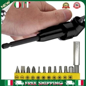 - 105 Degree Right Angle Drill Adapter 1/4in Hex Shank Screwdriver Bit Tool - Photo 1/18