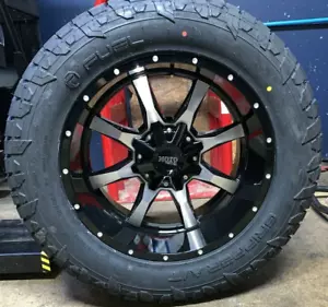 4 20x10 Moto Metal MO970 Black Wheels Rims 33" Fuel AT Tires 6x135 Ford F150 - Picture 1 of 11