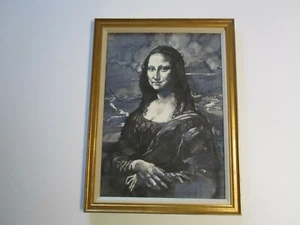 MYSTERY PAINTING OF MONA LISA EXPRESSIONIST ILLUSTRATION VINTAGE MODERNIST - Picture 1 of 7