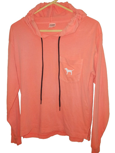 UNDERCOVER Felpa con cappuccio da donna rosa corallo Victoria Secret manica lunga taglia XS