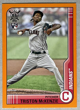 Triston McKenzie, 2021 Topps Big League #155, Orange Parallel, Cleveland Indians