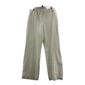 Ann Taylor Loft Damen elegante Karriere Hose weiß grün Nadelstreifen hoher Bund 12 - Bild 1 von 9