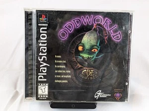 Oddworld Abe's Oddysee Sony PlayStation 1 PS1 completo CIB etichetta nera - testato! - Foto 1 di 5