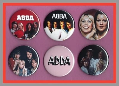 ABBA / 6 Assorted 56mm Badges - Set 17 - Slipping Through My Fingers - Image 1 of 2