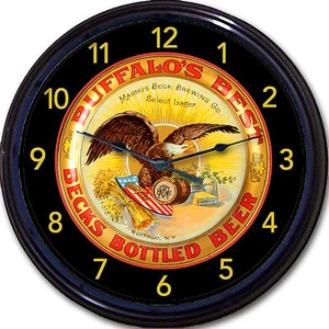 Magnus Beck Brewing Co bandeja de cerveza reloj de pared búfalo NY Ale Lager hombre cueva nuevo - Imagen 1 de 1
