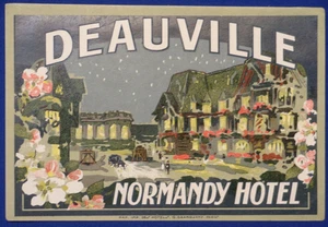 Ca. 1920's Orig. NORMANDY HOTEL, DEAUVILLE, FRANCE Unused Baggage/luggage Label. - Picture 1 of 3
