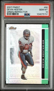 Devin Hester PSA 10 Gem 2007 Topps Finest Green Refractor /199 #80 2nd Year HOF - Picture 1 of 3