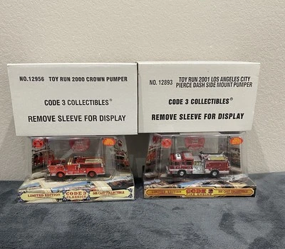 Code 3 Models #12893 & #12956 Los Angeles Toy Run Parade 2000 & 2001 Pumpers - Image 1 of 4