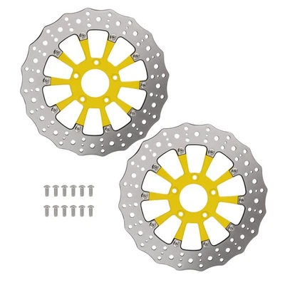 Disco rotor de freio dianteiro 2 peças 11,8"" para Harley-Davidson Touring 2008-19 Dyna 06-17 - Imagem 1 de 4