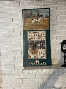 Rare Antique 1942 Vintage DuPont explosives Calendar Luminary Bird Dog Champion - Picture 1 of 23