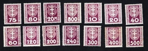 Danzig 1921 set of stamps Porto Mi# 1-14 MH CV=10.2$ - Picture 1 of 2