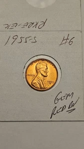 Centavo de trigo 1955S gema afilada rojo Bu Lincoln centavo 1955-S gema sin circular lote #6 - Imagen 1 de 3