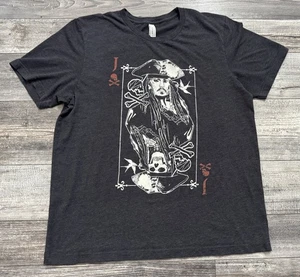 Fluch der Karibik Jack Sparrow Shirt Erwachsene XL Film T-Shirt Karte Grafik grau - Bild 1 von 6