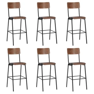 2x Bar Stools Kitchen Dinner Chair Solid Plywood Steel Multi Colours vidaXL - Picture 1 of 42