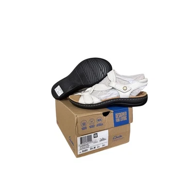 Женские сандалии-шлепанцы Clarks модель Laurieann Bell цвет 8,5 цвет белый | комфорт - Изображение 1 из 4