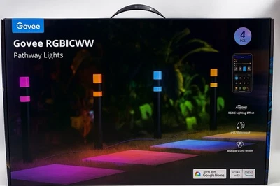 Govee Smart Outdoor LED Pathway Light Kit, 250 Lum. Color  Change RGBICWW 4 Pack - Image 1 of 4