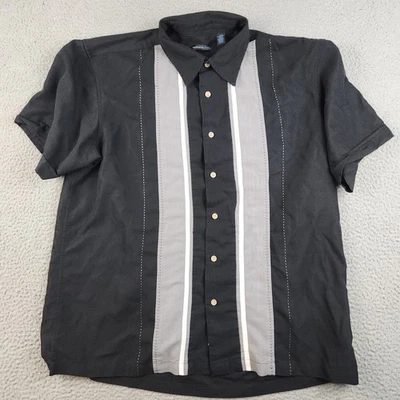 Mens Retro Classic Bowling Casual Two Tone Button Shirt Charlie Sheen Size Large - Image 1 of 4